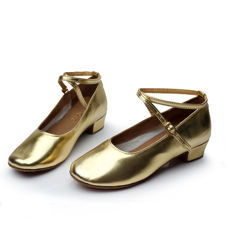 
AY609 TOP PU silver low heel ballroom dance shoes 