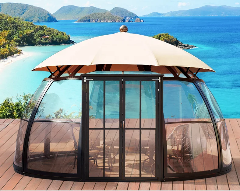 China Manufacturer Luxury Outdoor Gazebo Canopy Aluminium Sunroom Garden Gazebo Tent