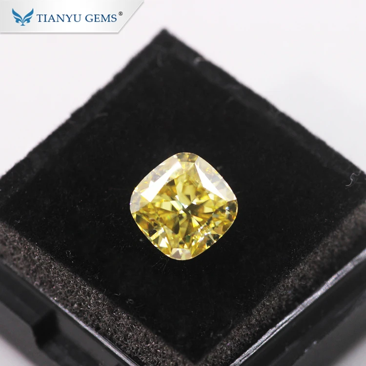 Tianyu Gems Wholesale Top Quality Genuine Fancy Vivid Yellow Moissanite Diamond Price Per Carat