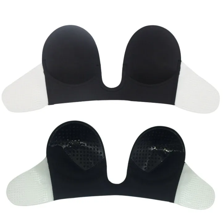 2019 Sexy Strapless Push Up Magic Bra One Piece Adhesive Bra Deep U Plunge Bra