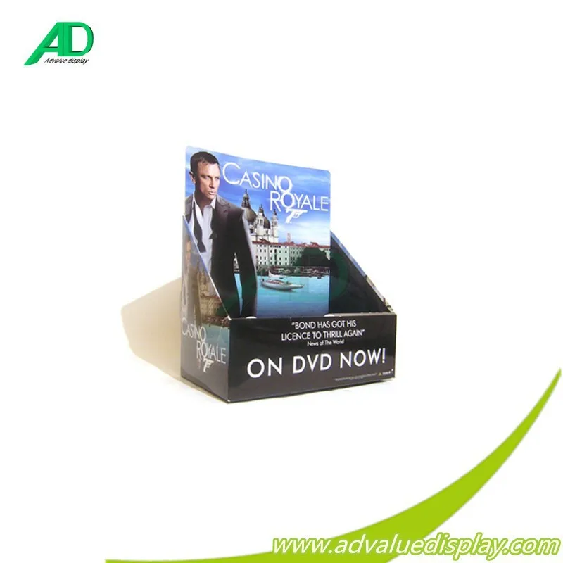 Cardboard counter display for CD/DVD show showcase box for music DVD CD sales