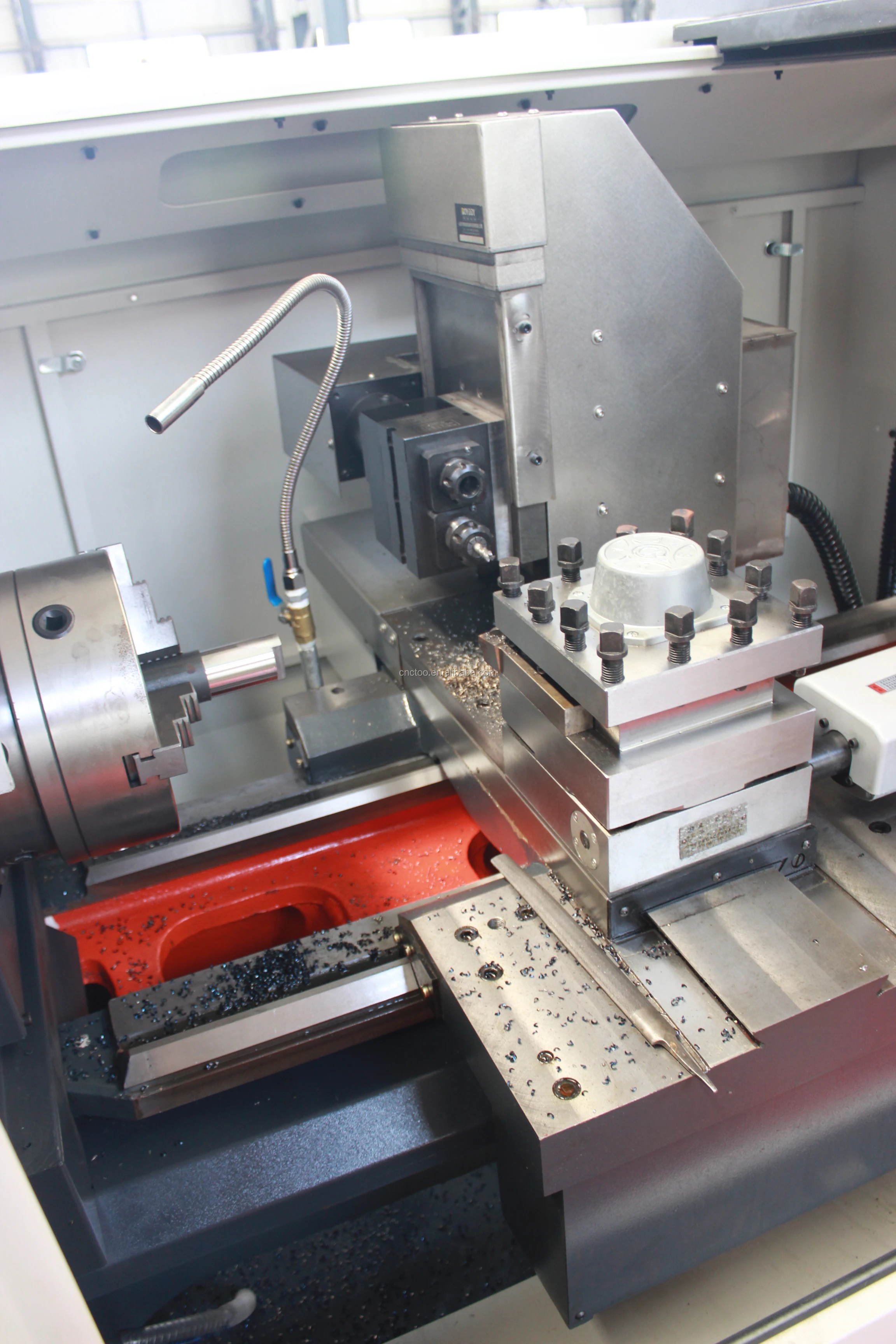 small cnc lathe with bar feeder CK6130 automatic turning machine