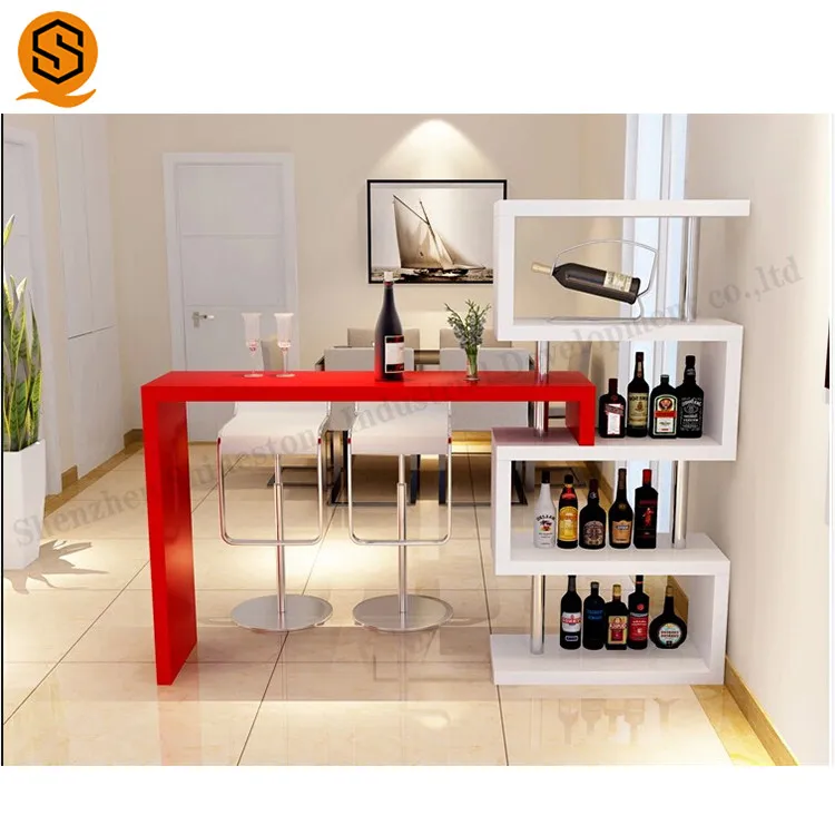 Restaurant bar Furniture Sets High Gloss Table and bar Stools Modern bar Table Set