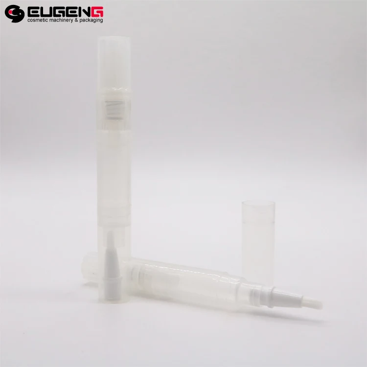 Good quality cosmetic click twist lip gloss pen with brush applicator