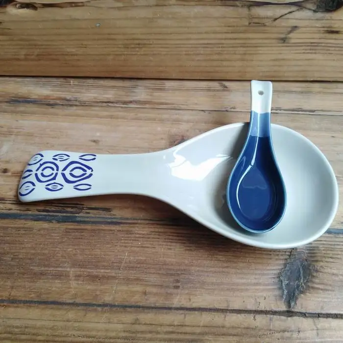 Promotional Kitchen accessory decal design Ceramic Spoon Rest