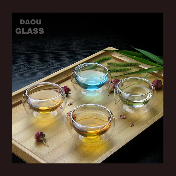 heat resistant borosilicate double wall cup glass cup coffee mug/ water cup