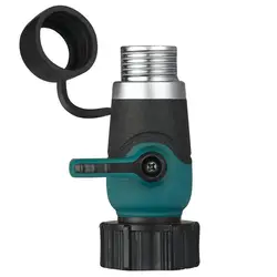 Garden 3/4" swivel water hose tap connector with valve