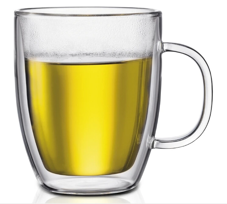 250/350/450ml double wall borosilicate glass coffee mug