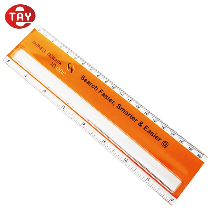 Promotion Use Custom Logo Plastic Ruler with Raised 3x Bar Magnifier
