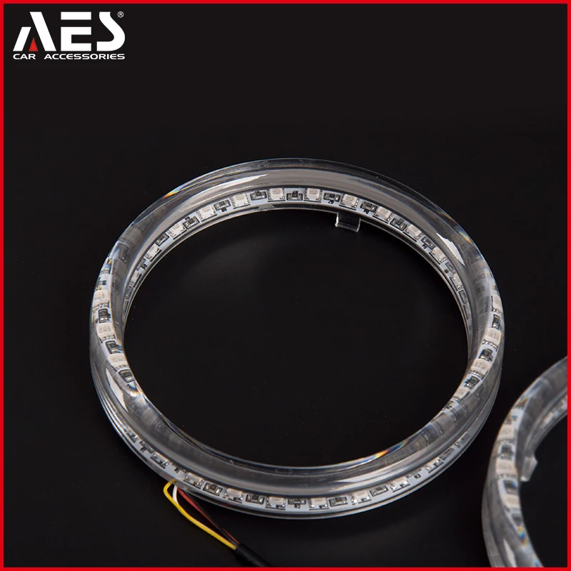 AES Hot Sale hid projector lens bi xenon headlight app control LED angel eyes ring