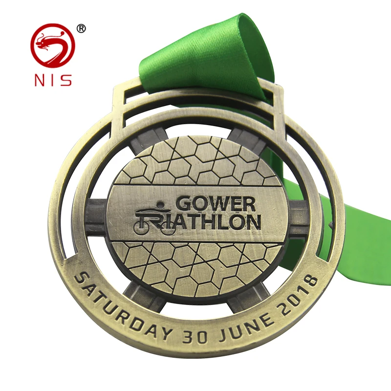 Cheap 3d antique copper souvenir metal custom round brass logo medal