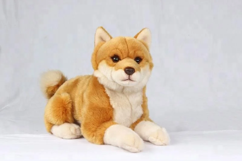 Realistic Soft Plush Stuffed Dog Emulation Japanese Akita Plush Dog Stuffed Animal Toy