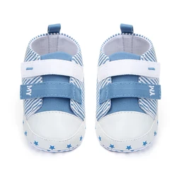 New arrival hook&loop strip design canvas baby boy shoes 2018