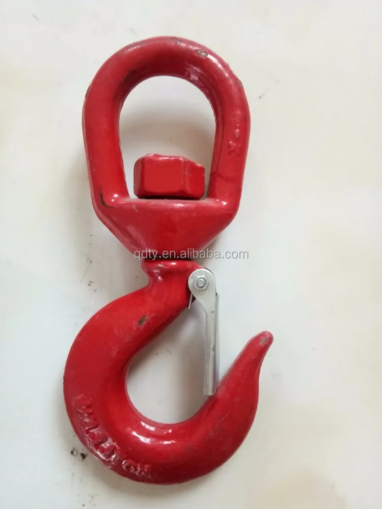 Rigging Hardware S-322 Drop Forged Chain Swivel Hoist Hook With Latches
