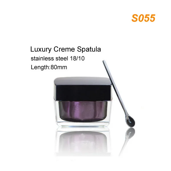 luxury silver stainless steel spatula cosmetic along with facial cream jar