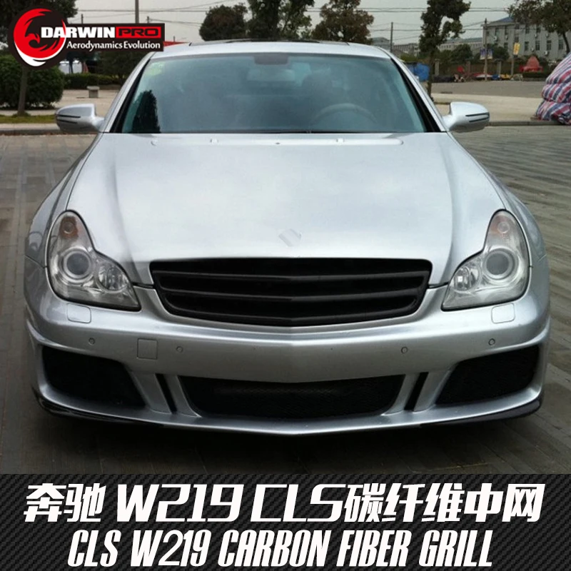 DarwinPRO Carbon Fiber Grill For Mercedes 05-09 W219 Cls Class 4Dr CLS300 CLS350 CLS63 AMG