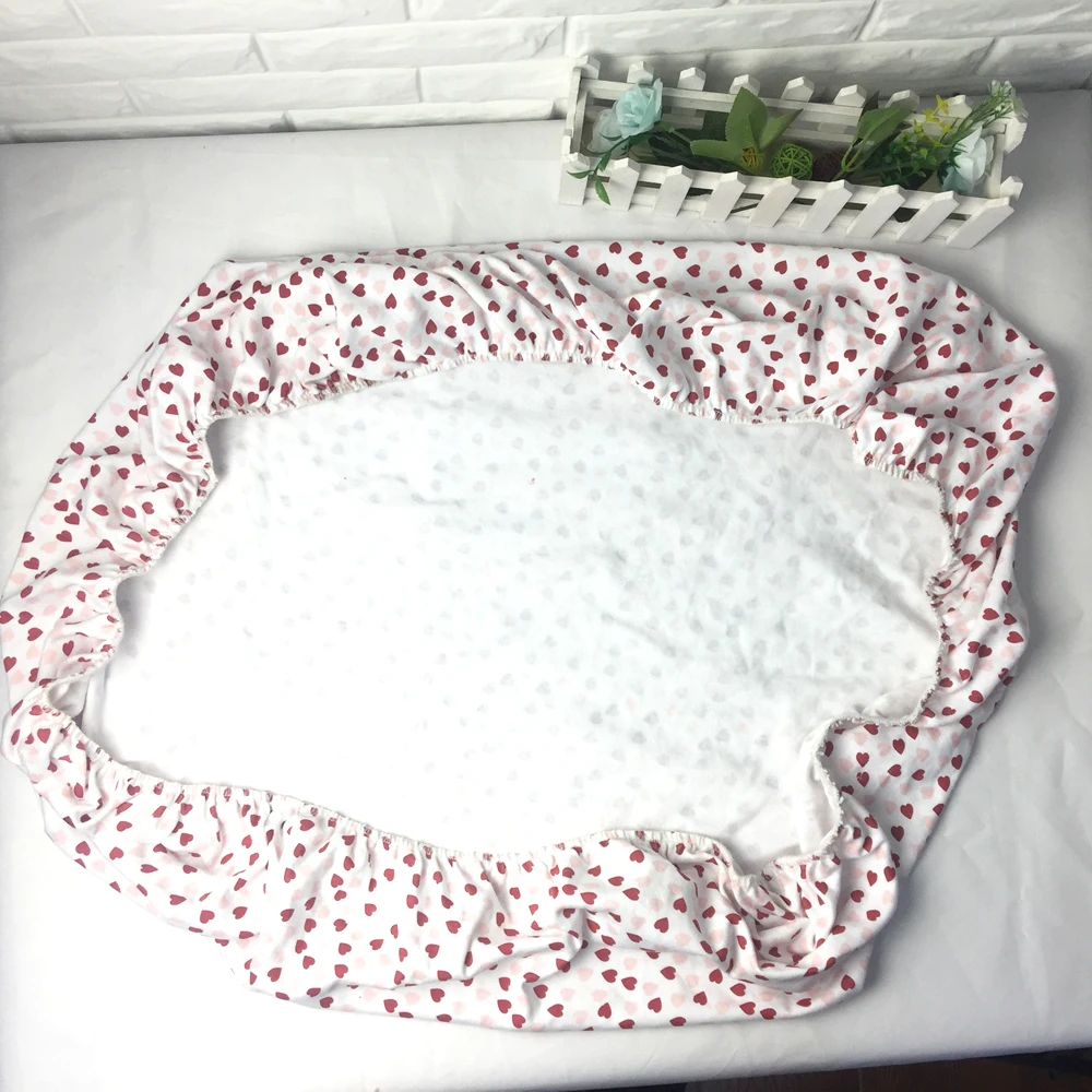 printed 100%cotton  interlock baby cot sheet crib mattress protector cot fitted sheet for baby bed
