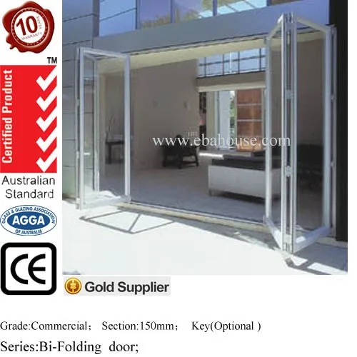 aluminium frameless casement door/commercial glass entry door main gate design
