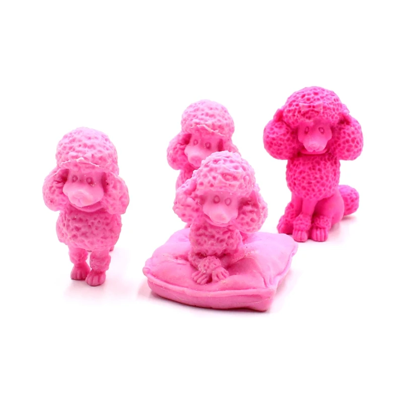 Kids Lovely Promotional Gift Back To School Cool Pink Cute Kawaii Erasers Puppy Dog Eraser