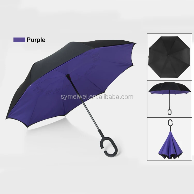 umbrella with logo reverse golf promotional custom inverted cheap wholesale cheap hands free  double layer for the rain