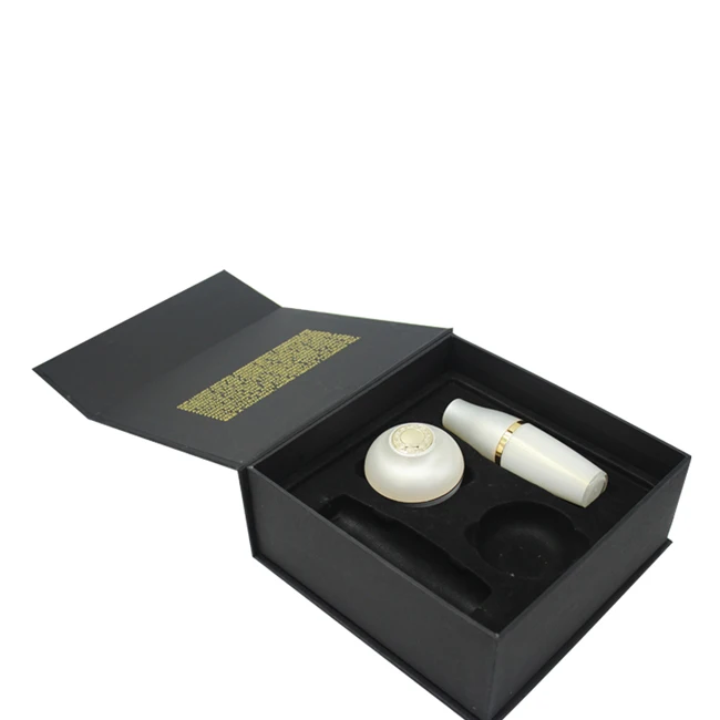 
Cheap Matte Black Cosmetic Gift Set Packaging Flip Top Boxes For Sale 