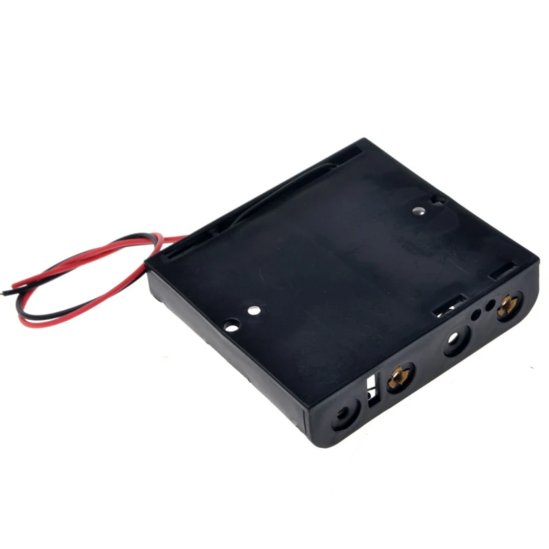 4 Slot AA Battery Storage Case Holder Storage Box Multi Purposes DIY 4*AA 6V Battery Holder With Lead Cables