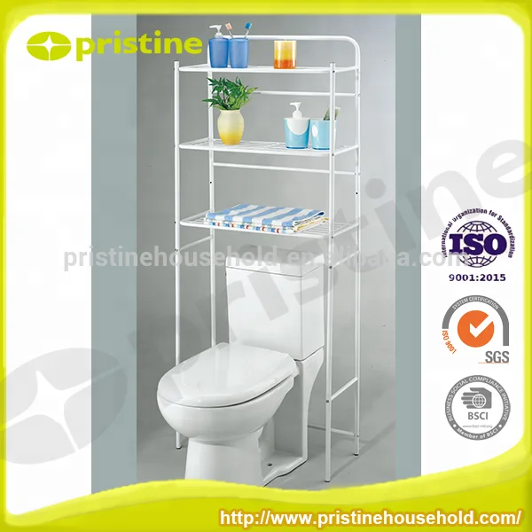 MIT DIY Housewares Shopee OEM eBay Wholesale Taiwan Household Storage Furniture Iron Bathroom Shelves Corner Toilet Storage