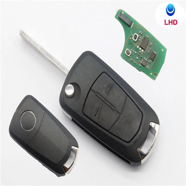 Flip 2 Buttons Remote 433-MHz Car Key Fob For Opel Vauxhal Astra H 2004 2005 2006 2007 2008 Zafira B With PCF7941 Chip
