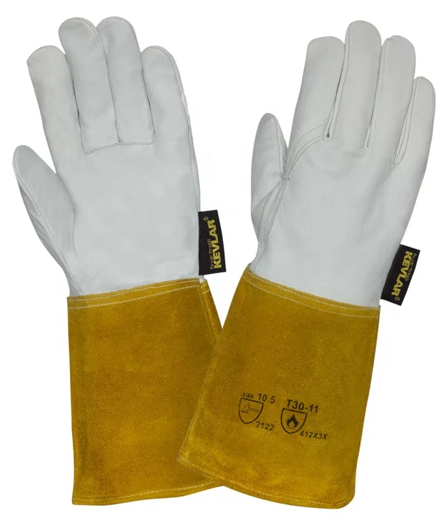 Argon MIG Goatskin Split Cow Leather TIG Welding Work Gloves