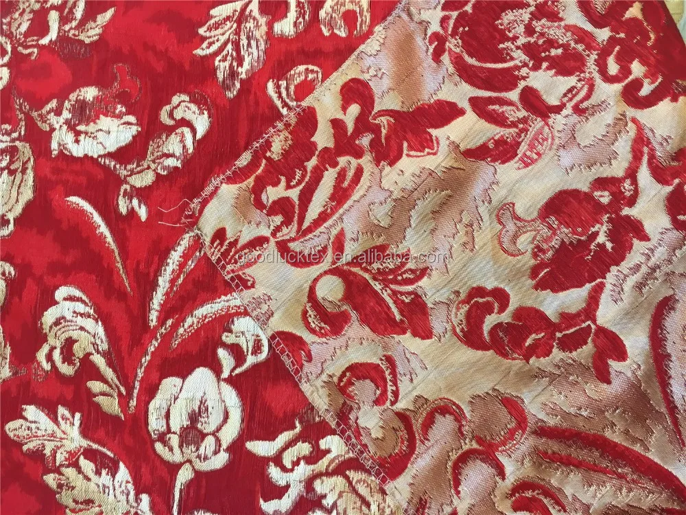High Density Polyester Metallic Brocade Fabric