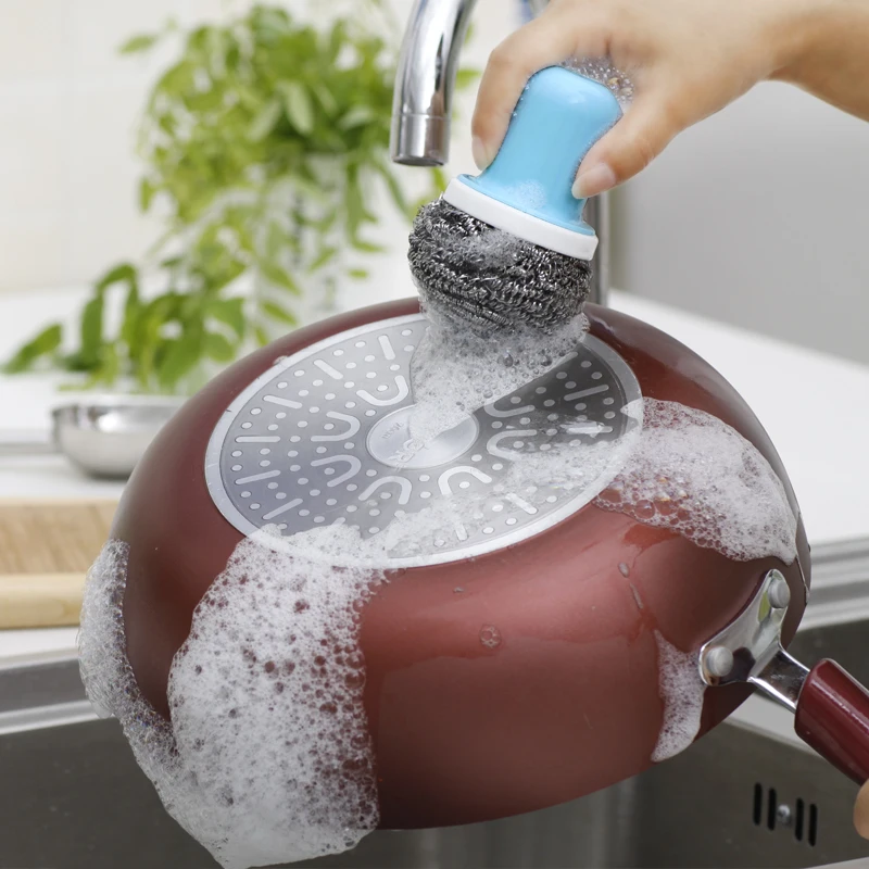 Plastic Handheld Kitchen Steel Wire Washing Cleaning Brush