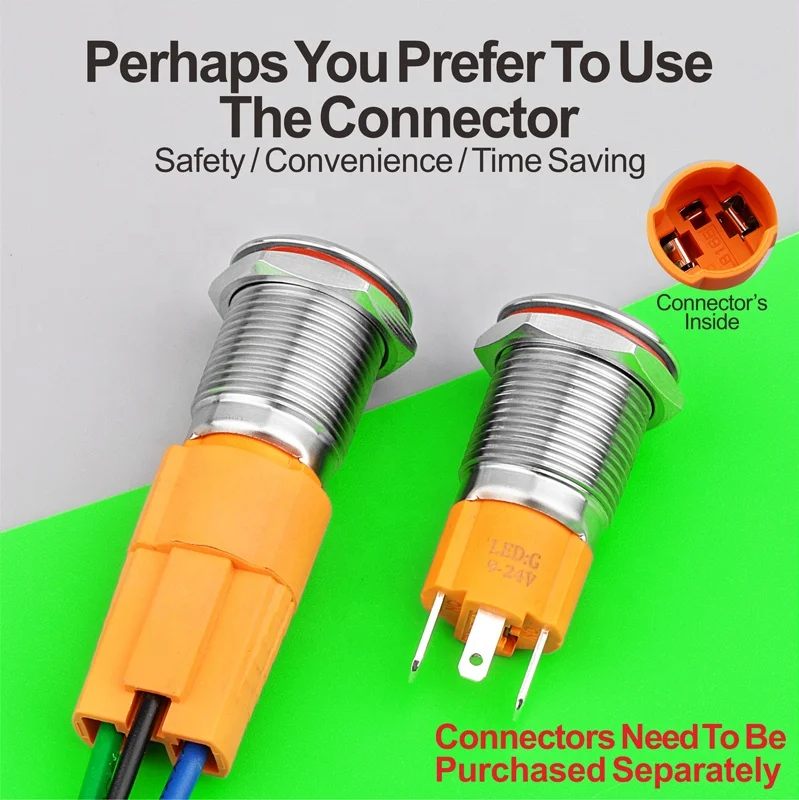 LANBOO Metal Waterproof Push Button Switch High Current Waterproof 16mm 10A