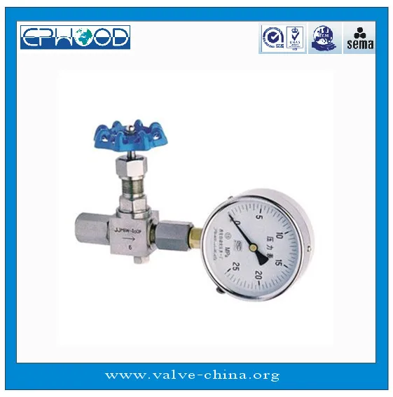 High Pressure Needle Valve with pressure gauge