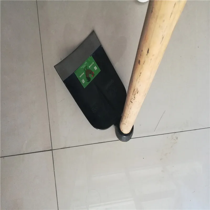 forged  indian hoe with wooden handle