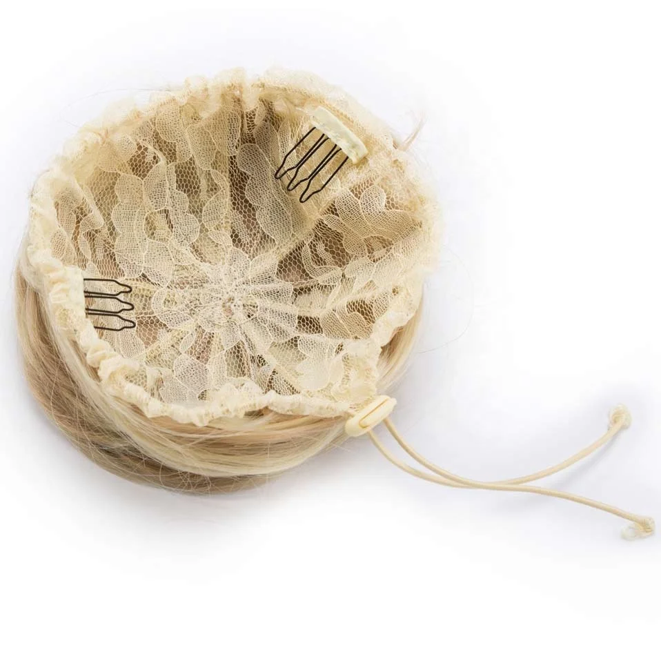 
S-noilite high quality drawstring clip in synthetic hair chignon bun, girls hair scrunchies straight updo ponytail for wedding 