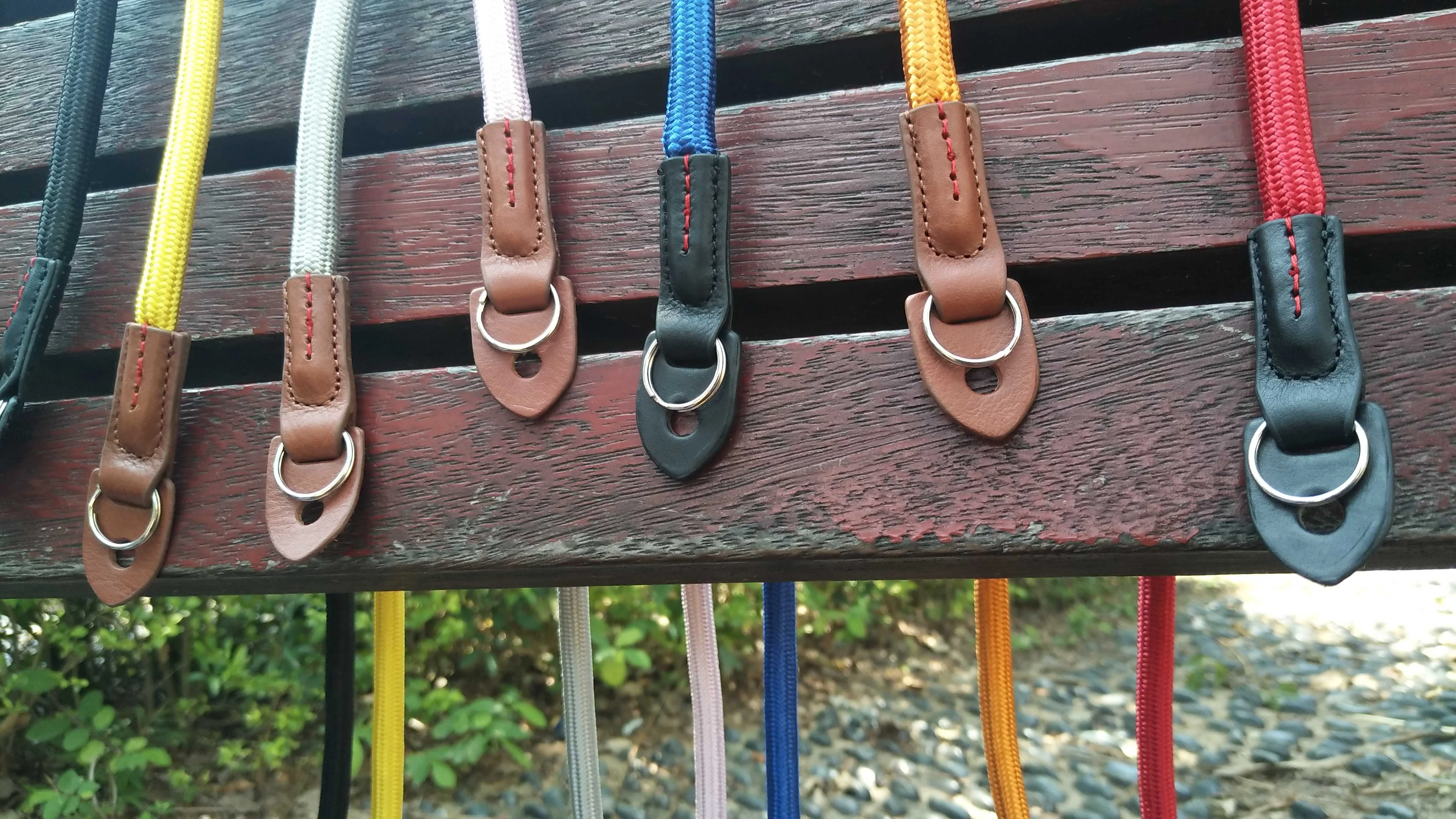 Wholesale Factory Price Custom 100cm Blank Long Neck Nylon Camera Rope Strap With Genuine Leather Ends