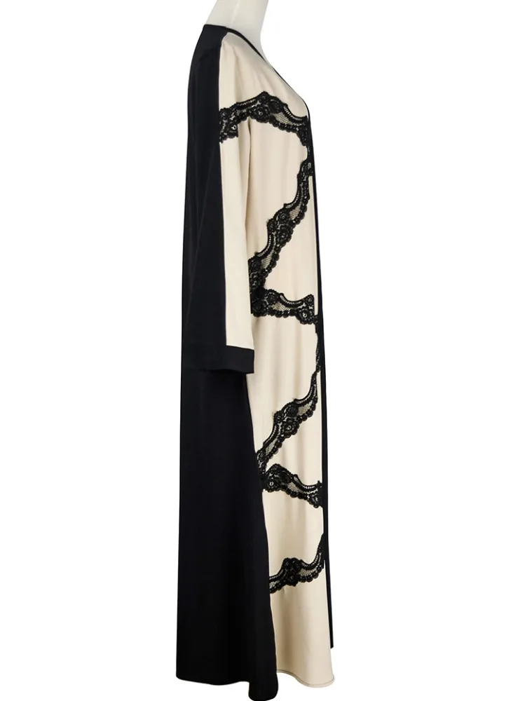 trendy ethnic style clothes oem a line long sleeve lace muslim evening dress