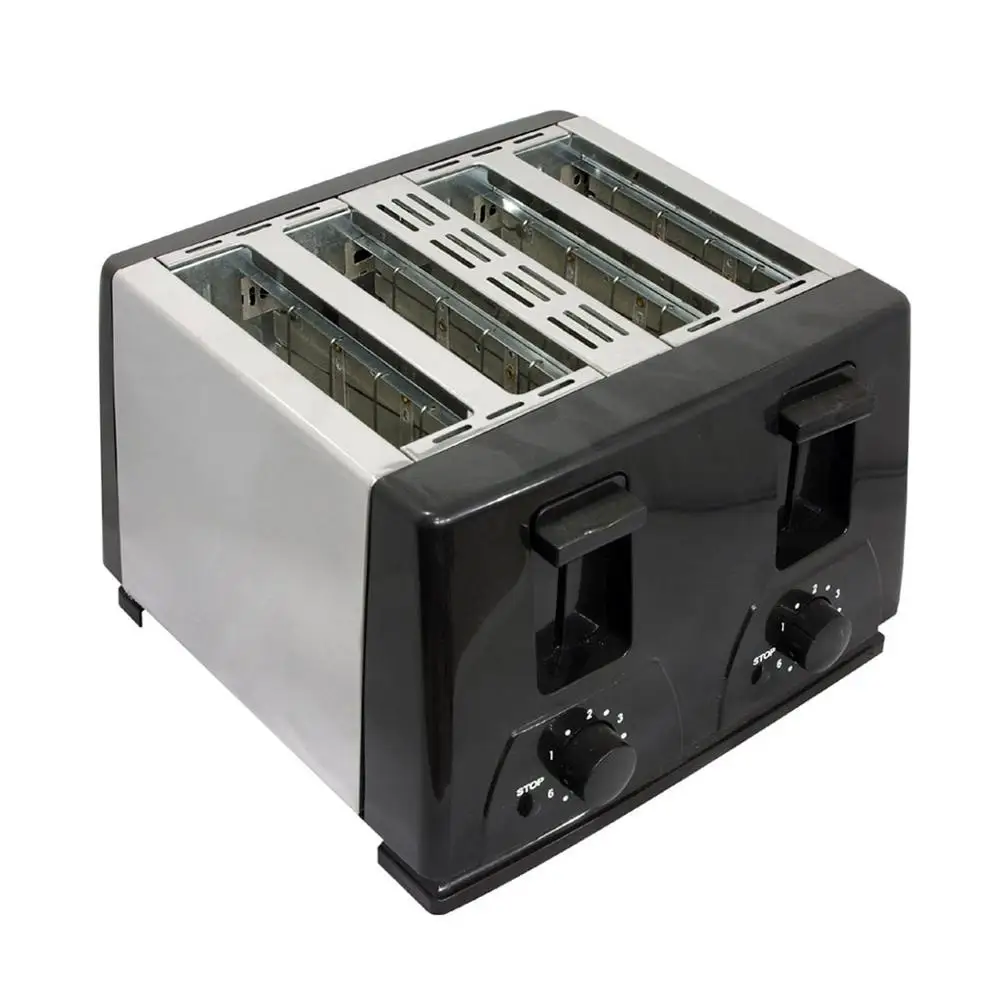 4 Slice Toaster with cover and stainless steel body