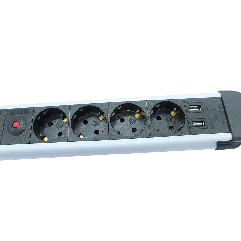 German EU Powerstrip with usb 4 outlets power extension cord  with surge protector overload protector