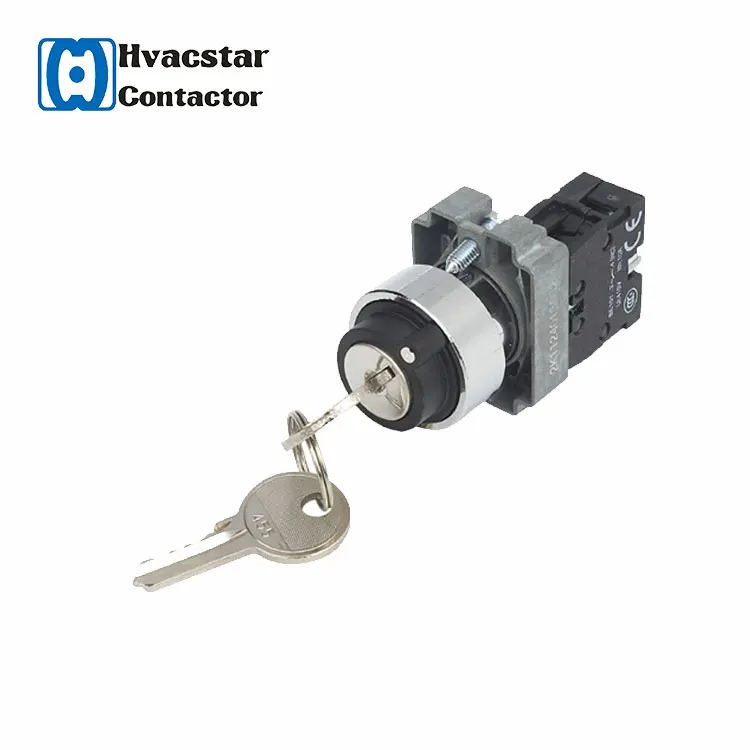 Hot Selling Latching Push Button Switch, 2 Position Select Key Switch