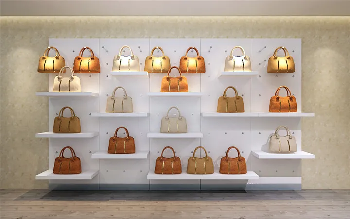 Professional Boutique Display Showcase Wall Shelves for Handbags Design Store Furniture Decoration