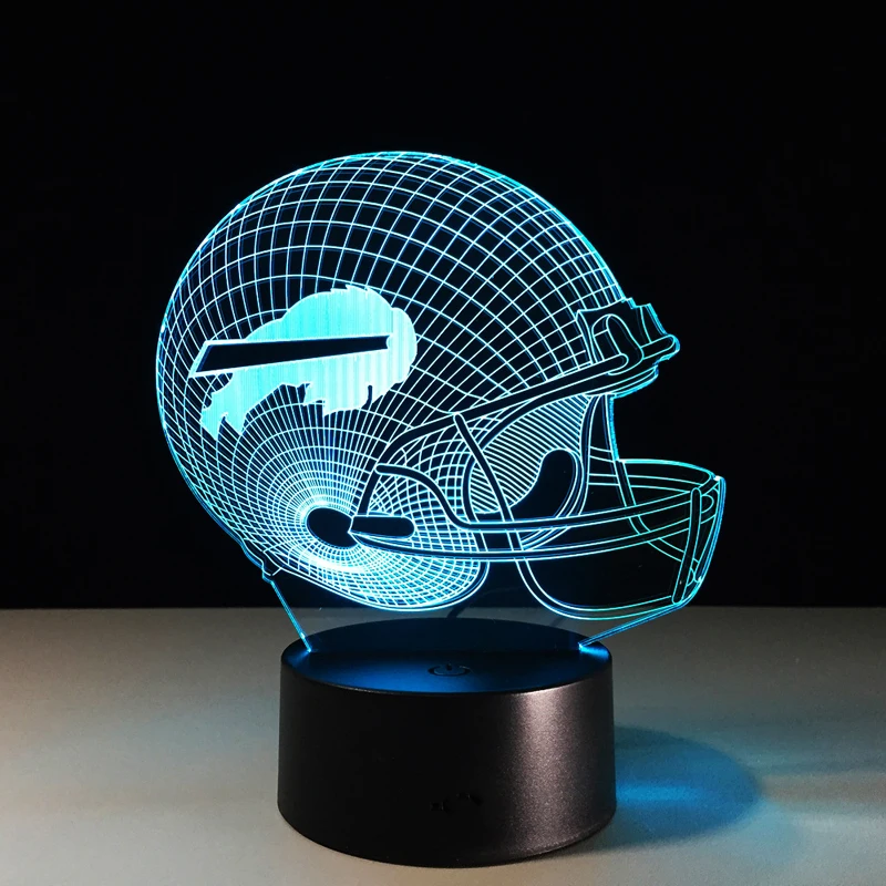 Баффало Американский футбол шапка шлем 3D NFL светодиодный цвет меняется Декор ночник на сенсорное управление индукции и батареи