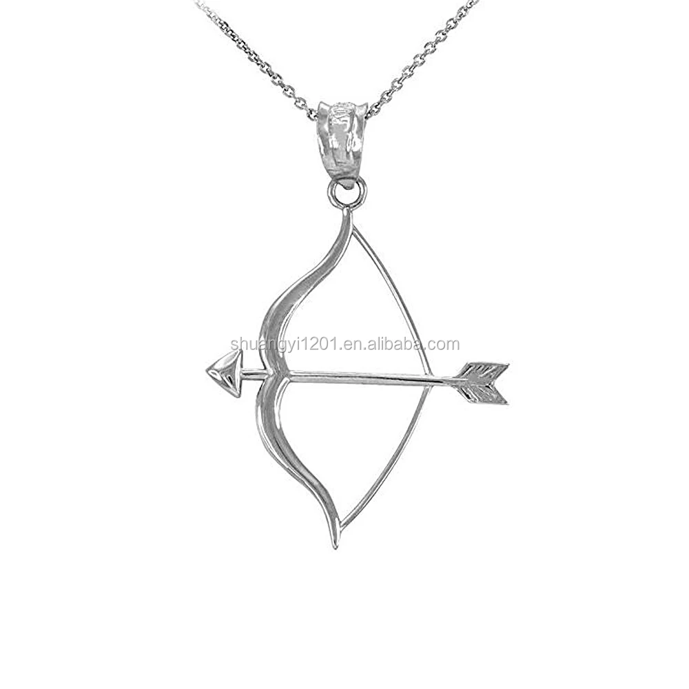 Archery Gift Archery Necklace Arrow And Bow Archery Charm Pendant Pewter Colors Bow And Arrow Charms Necklaces