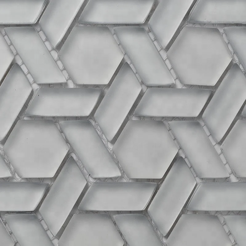 Random Kitchen Splashback Hexagon 8mm Thickness Matt Glass Mosaic Tile