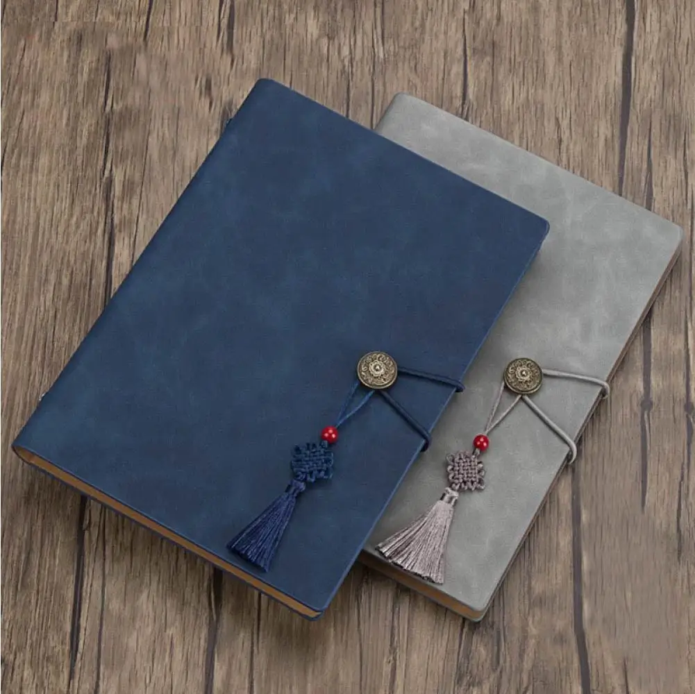 A5 NOTEBOOK Chinese retro style notepad custom logo PU Leather Hardcover gift planner classic vintage planner