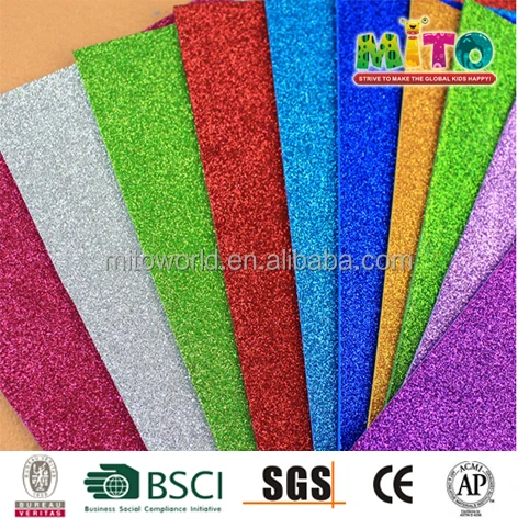 Party accessories non toxic thin glitter foam sheets