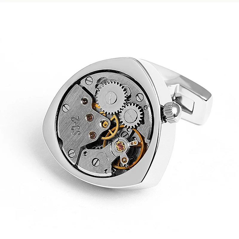 Mechanical cufflinks watch movement steampunk cufflinks