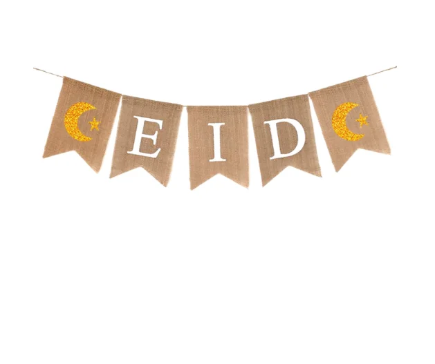 Eid Mubarak Banner Decoration Ramadan Party Decoration Bunting Banner Fiesta Party Decoration Party Supplies