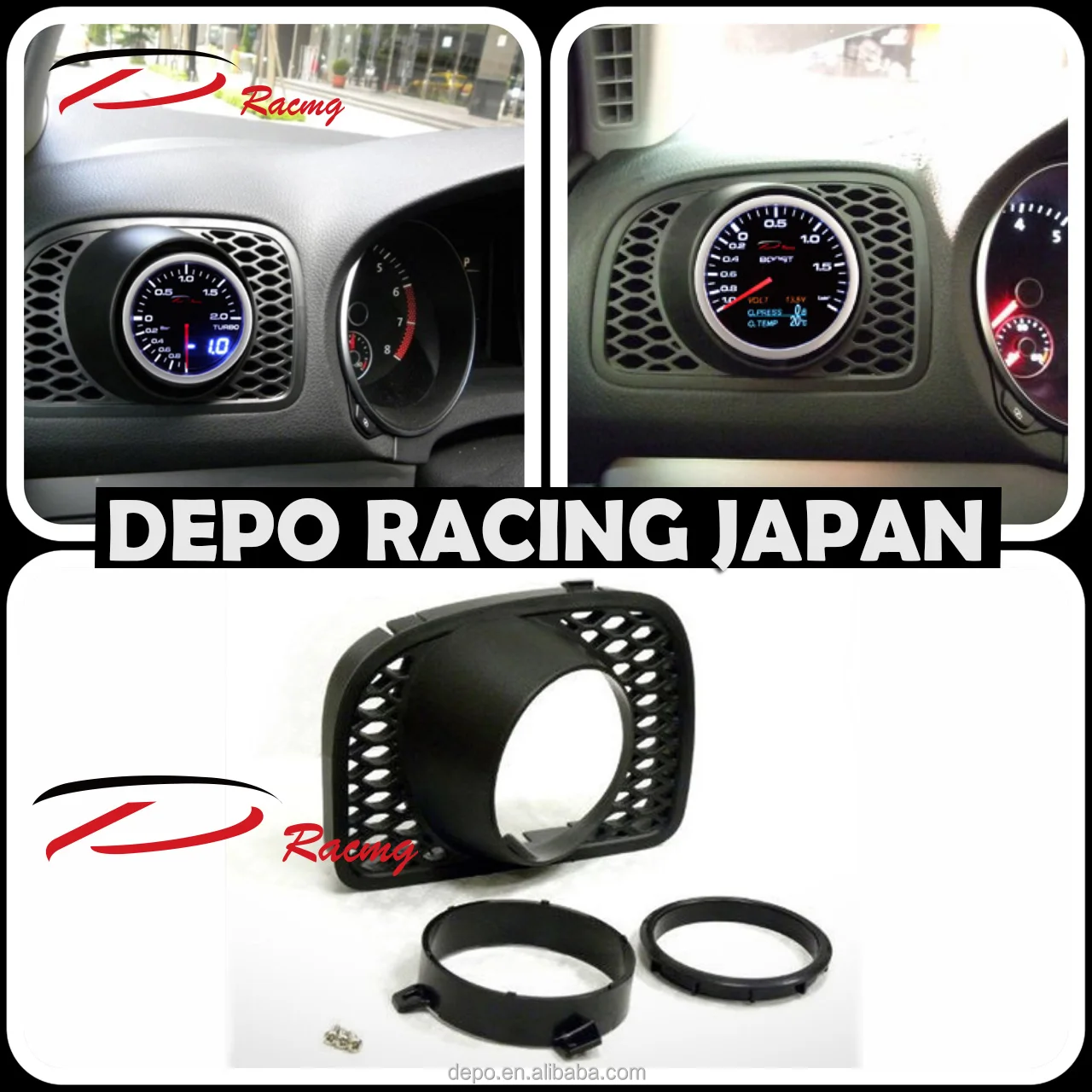 52mm black AIR Vent Gauge Holder Pod adapter for VW