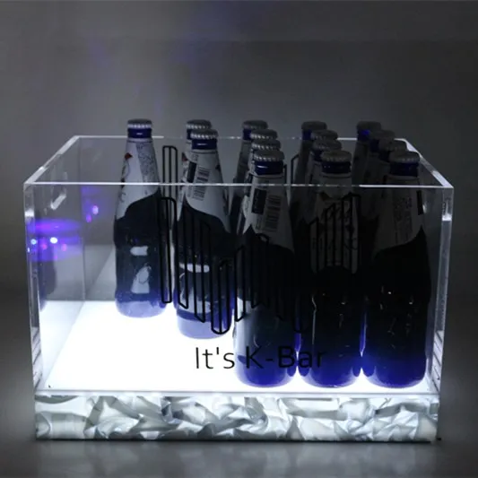 Wholesale Light Up Acrylic Ice Bucket with Customized Base Pattern